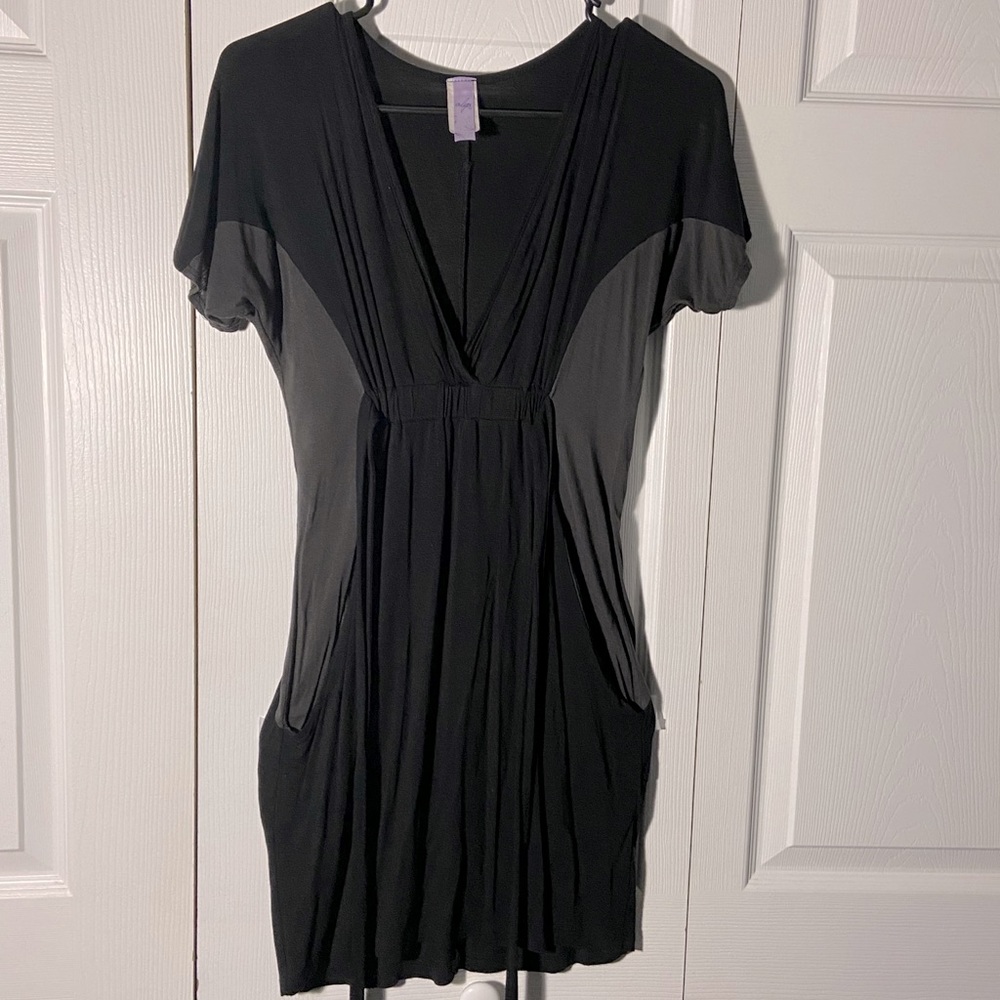 Black and Gray Cotton Dress
